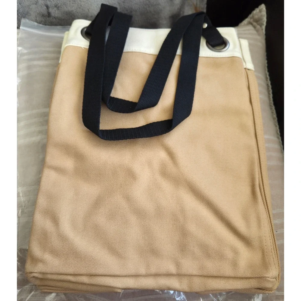 Thirty-One Retired Canvas Storage Tote Bag 283A‎ Arrows Tan Cream Black NIP